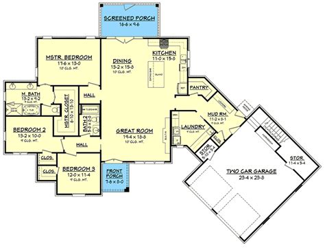 Tuscan style house plan 65877. Ultimate Open Concept House Plan with 3 Bedrooms - 51776HZ ...
