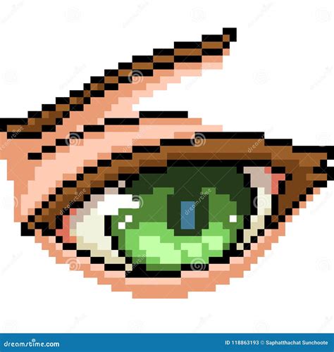 Vector Pixel Art Angry Eye Stock Vector Illustration Of Lash 118863193