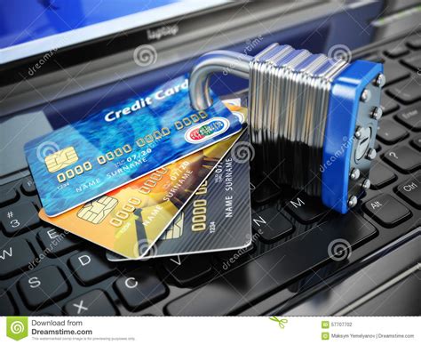 Maybe you would like to learn more about one of these? Internet Security Concept. Credit Cards And Lock On Laptop Keybo Stock Illustration ...