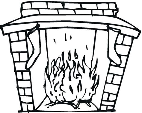 Christmas Fireplace Coloring Page At Free Printable