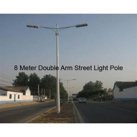 Mild Steel 8 Meter Double Arm Street Light Pole At Rs 4899piece In
