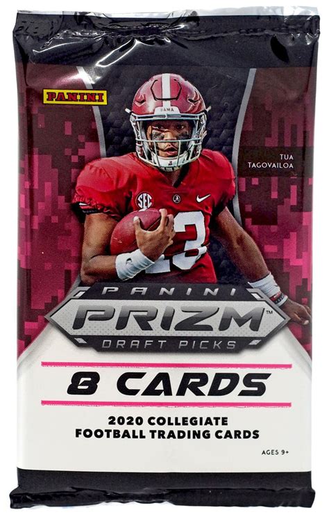 Collegiate Panini 2020 Prizm Draft Picks Football Trading Card Pack 8 Cards