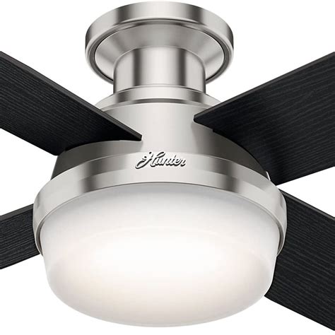 Hunter Dempsey Quiet Low Profile 52 Ceiling Fan W Led Lights Brushed