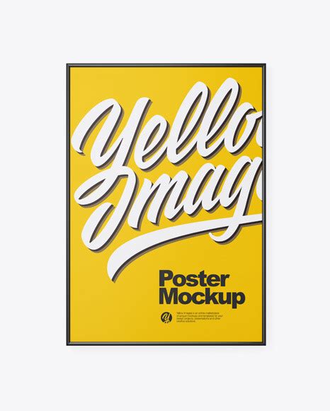 Download Plastic Frame Poster Mockup in Indoor Advertising Mockups on Yellow Images Object Mockups