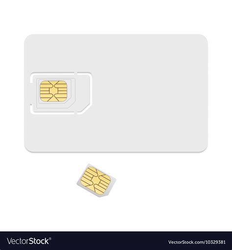 Blank Sim Card Template Realistic Icon Royalty Free Vector