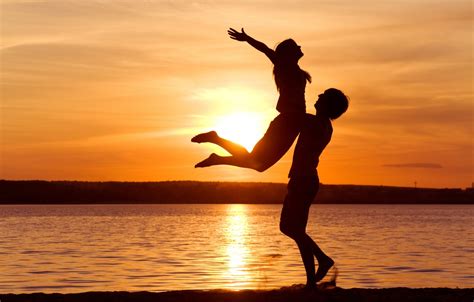 Wallpaper Freedom Sunset Romance Tenderness Feelings Pair Love Relationship Support