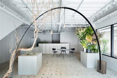 Minimal Japanese Flower Shop By Sides Core Has Climbing Frame For Plants