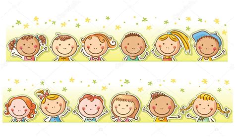 Border With Happy Cartoon Kids — Stock Vector © Katerinadav 64282667