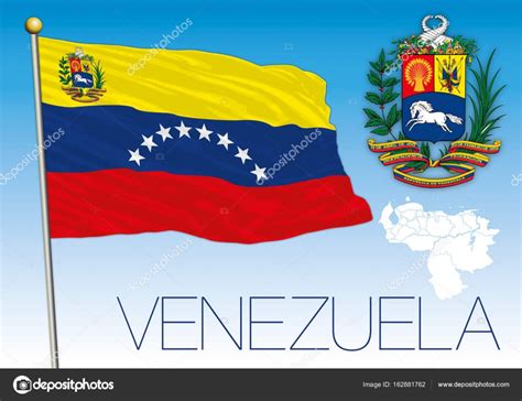 Venezuela Republica Bolivariana Flag Map And Coat Of Arms — Stock