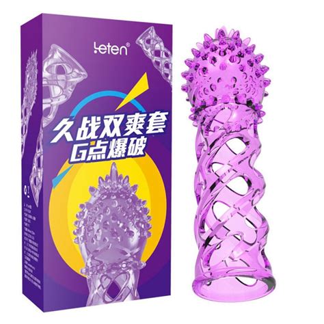 Male Penis Sleeve Reusable Condom Cock Ring Delay Ejaculation Penis