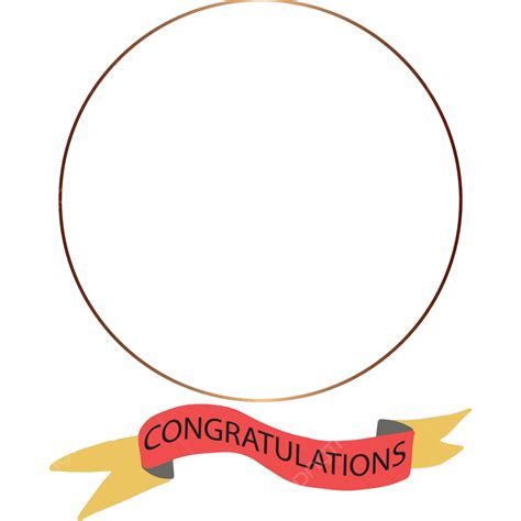 Colorful Ribbon Congratulations Bow On Golden Circle Frame Vector