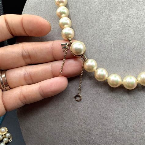 Majorica Pearls Necklace Sterling Silver Clasp Long Etsy
