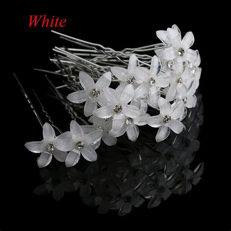 Wholesale 20pcslot Flower Crystal Rhinestone Ushaped Hairpin Hairclip