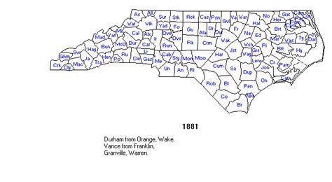 North Carolina County Formation Map