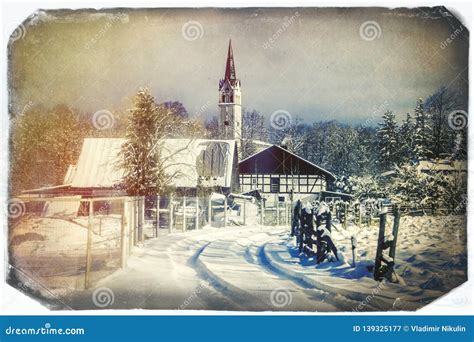 Catholic Church In A Snow After Snowfall In Europe Stock Image Image