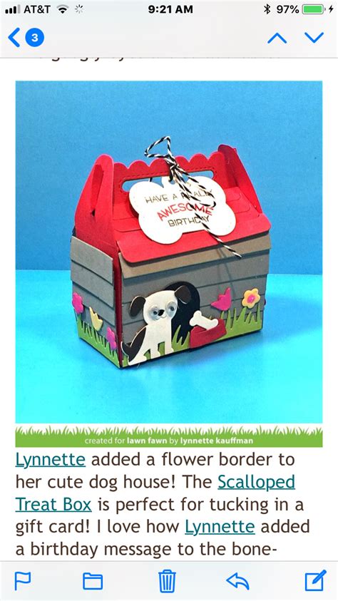 Lawn Fawn Stamps Flower Border Birthday Messages Treat Boxes Dog