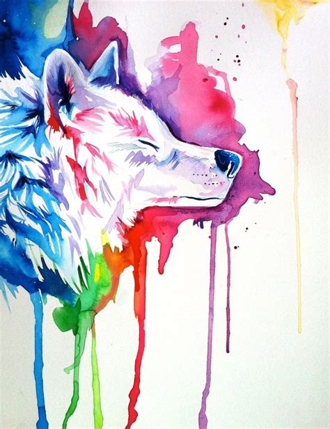 Rainbow Wolf 3 By Lucky978 On Deviantart Art Watercolor Wolf Wolf