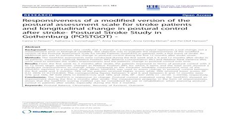 Responsiveness Of A Modified Version Of The Postural Assessment Scale