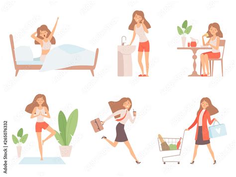 Woman Daily Routine Business Lady Time Management Life Every Day