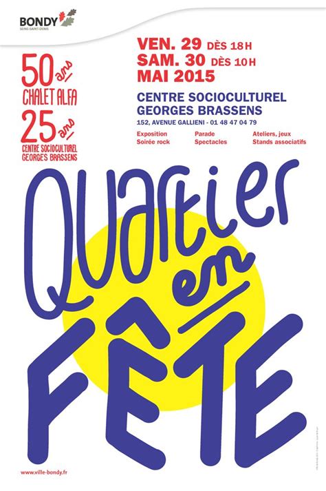 fêtes de quartier fête de quartier quartier affiche typographique