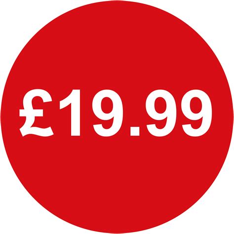 £1999 Round Price Labels Flexi Labels
