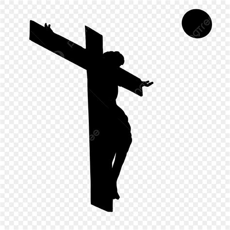 Jesue Silhouette Vector Png Jesus Silhouette Crucifixion God Cross Character Png Image For