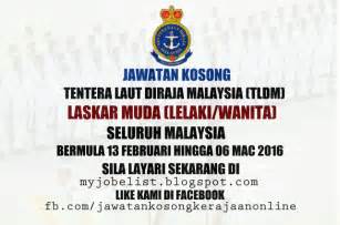 Jawatan Kosong Di Tentera Laut Diraja Malaysia Tldm Mac 2016