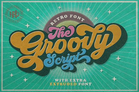 Groovy Retro Font By Hp Typework Font Bundles
