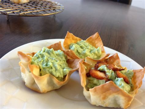 Cold appetizers in a cup. fab's cooking corner: Wonton cups appetizer with avocado filling