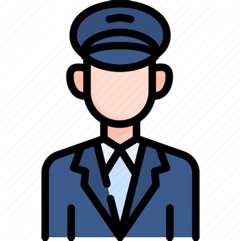 Pilot Airline Professional Airplane Man Plane Captain Icon