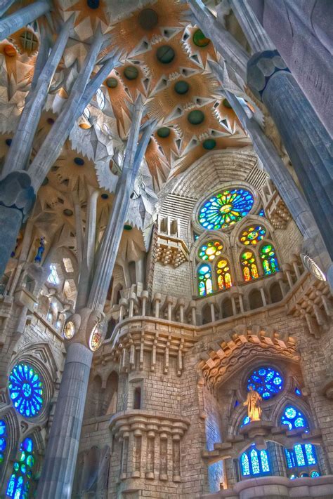 Interior Of Sagrada Familia In Barcelona Basílica De La Sagrada
