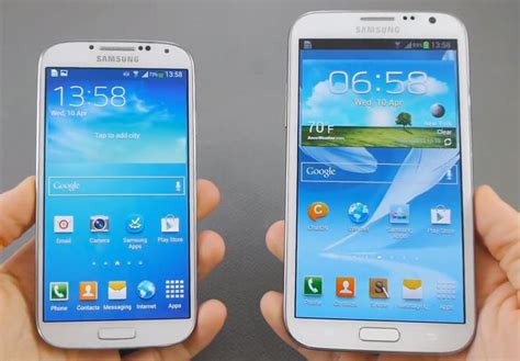 Samsung Galaxy S4 Vs Note 2 In Visual Showcase Product