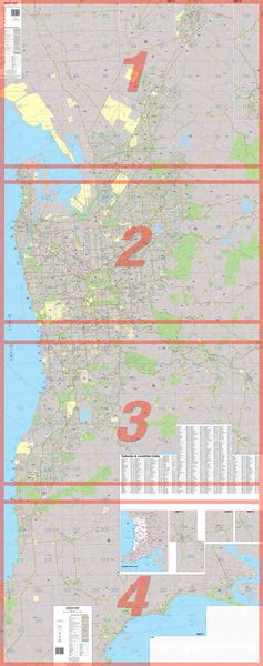 Adelaide 4 Sheet Map Ubd Laminated Large Business Map Mapworld