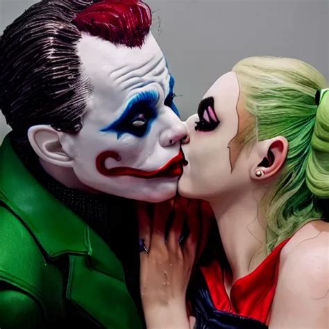 Harley Quinn Kissing The Joker Realistic Highly Stable Diffusion