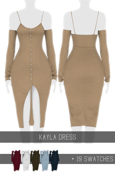 Kayla Dress Patreon Sims 4 Dresses Sims 4 Clothing Sims 4 Mods
