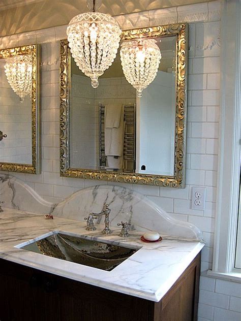 If you have a super small bathroom, trying to make everything fit in the available space is like doing a giant crossword puzzle. Lighting Idea | Bathroom chandelier, Bathroom chandelier ...