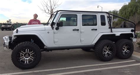 This Six Wheeled Jeep Wrangler Is All About Show But Itll Still Cost