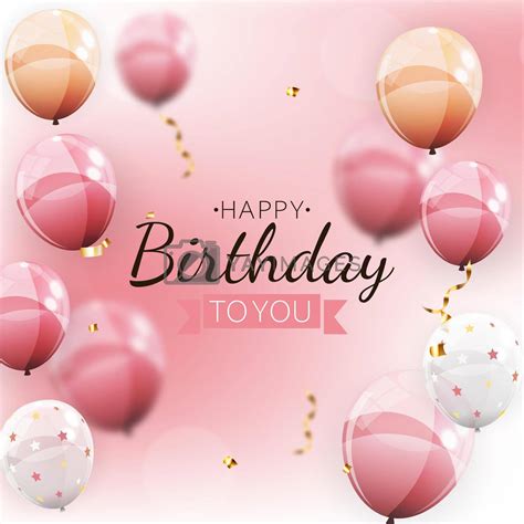Happy Birthday Background With Balloons Vector Illustration By Yganko