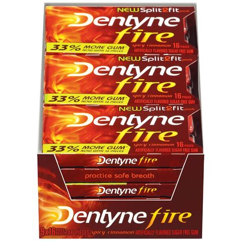Dentyne Fire Gum Cinnamon Sugar Free 16pc