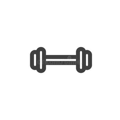 Dumbbell For Gym Line Icon Weight Vector Illustration Isolated On