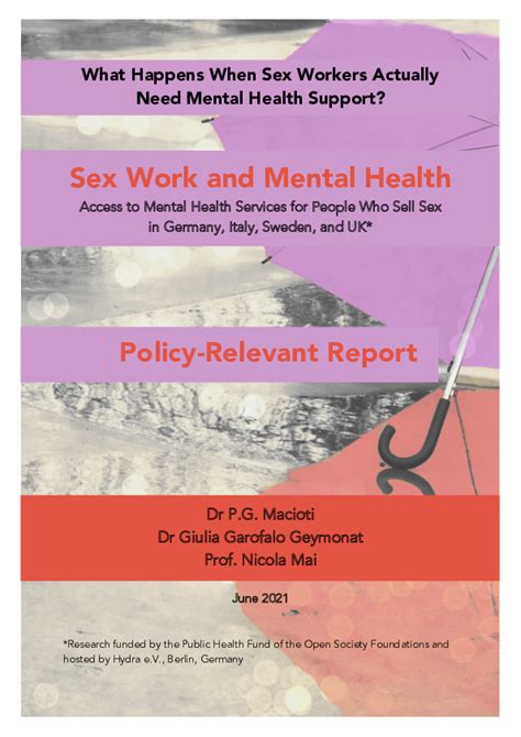 Pdf Sex Work And Mental Health Policy Relevant Report Pg Macioti
