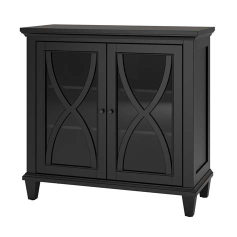 Ameriwood Home Satinwood 2 Door Black Accent Cabinet Hd75168 The Home