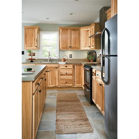 Hampton bay shaker satin white stock assembled drawer base kitchen cabinet with drawer glides (18 in. Diamond NOW Denver 24-in W x 30-in H x 12-in D Natural Corner Wall Stock Cabinet Lowes.com ...