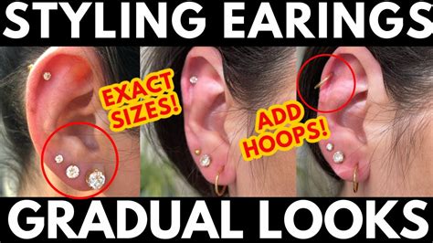 How To Style Multiple Earrings Getting The Gradual Look 3 Different Ways Exact Earring