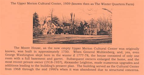 King Of Prussia Historical Society The Upper Merion Cultural Center