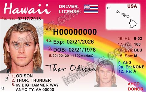 Hawaii Hi Drivers License Psd Template Download