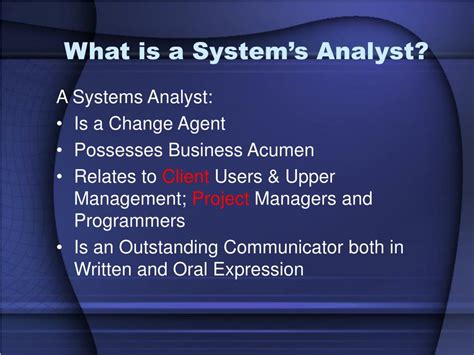 Ppt Ist 232 Systems Analysis And Design Tools Systems Analyst Careers Powerpoint Presentation