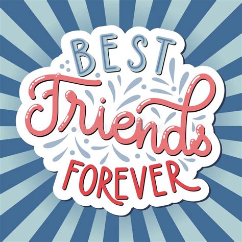 Friendship Day Hand Drawn Lettering Stock Vector Illustration Of