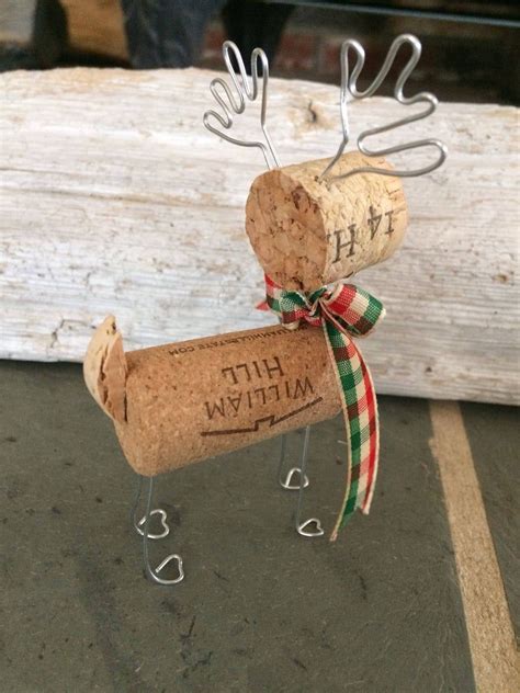 Wine Cork Reindeer Etsy Reindeer Ornaments Holiday Ornaments