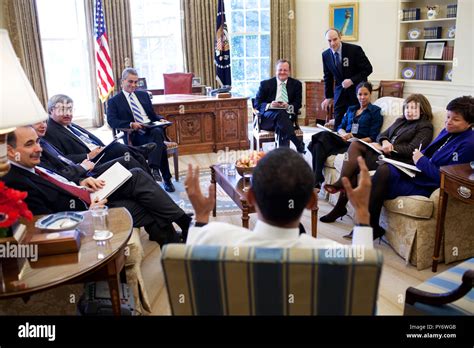 President Barack Obama Meets With Senior Advisors In The Oval Office 2 2 09 Official White